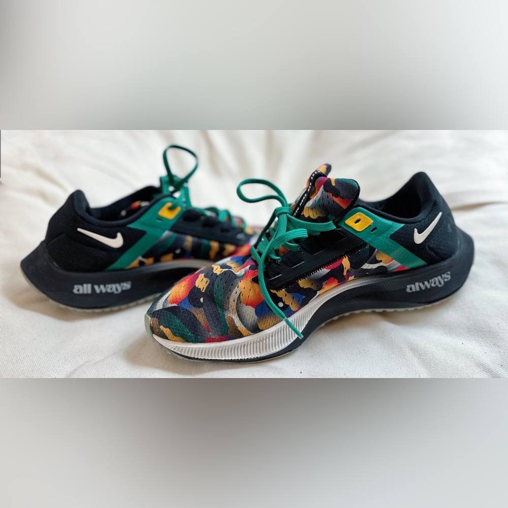 Nike Air Zoom Pegasus Jordan Moss Always Multicolor Athletic Shoes Size 8.5